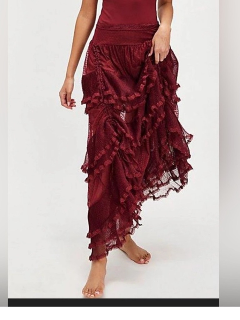 🆕🍓Free People Forever Young Half Slip in Aged Red shirt